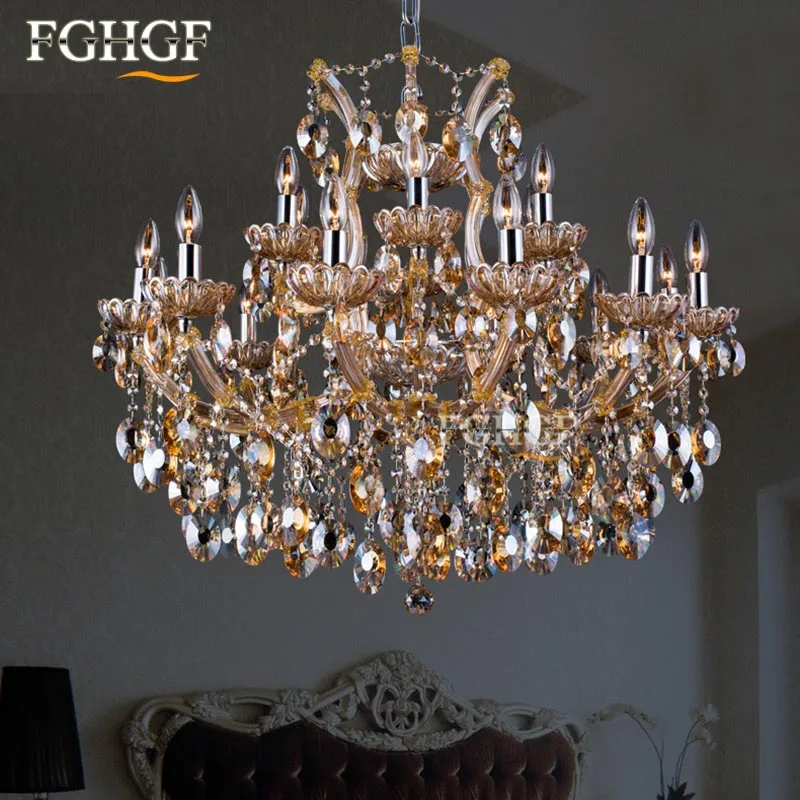 Maria Theresa Light Clear Chrome Crystal Chandelier Light LED Crystal Lustre Light for Lobby Stair Hallway Hotel project 21 (2)