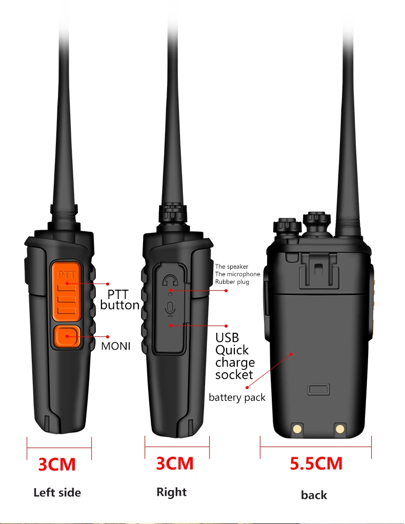 2 шт. BAOFENG BF-868plus портативная рация Uhf 2 way Радио BF-898 5 Вт UHF 400-470 МГц 16CH портативный трансивер с воздушным наушником