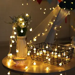2 м 20 светодиодный Батарея управляется шаровой светодиодный строка огни на Рождество гирлянды вечерние Свадебные украшения