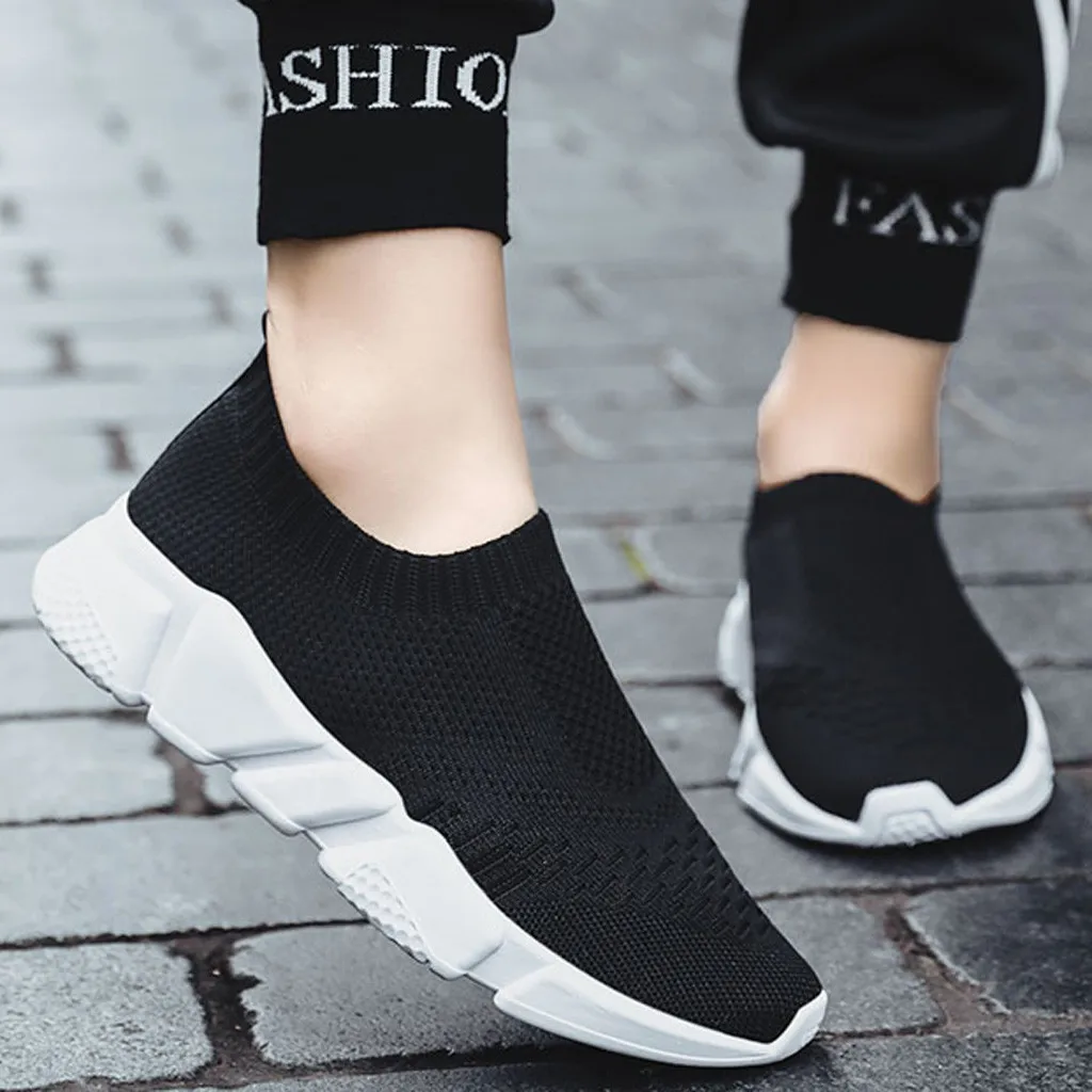 

SAGACE Women Sneakers Female Knitted Vulcanized Shoes Casual Slip On Ladies Flat Shoe Summer Mesh Breathable Running Shoes May24