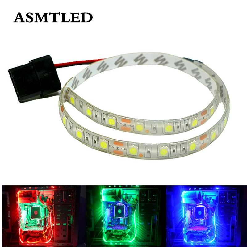 ПК чехол для компьютера клейкая гибкая светодиодная лента 12 В SMD 5050 60