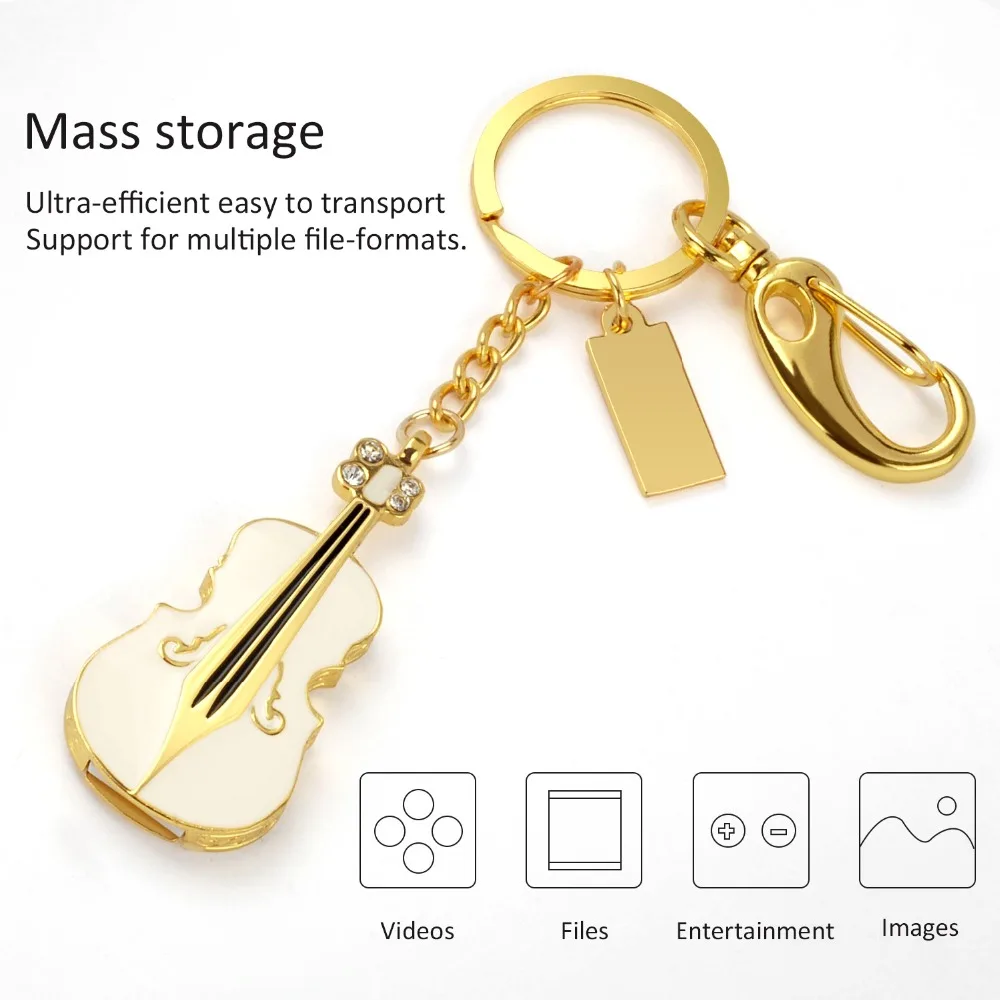 USB флеш накопитель для скрипки металлический высокого качества 64 ГБ 32 16 8 4 Гб