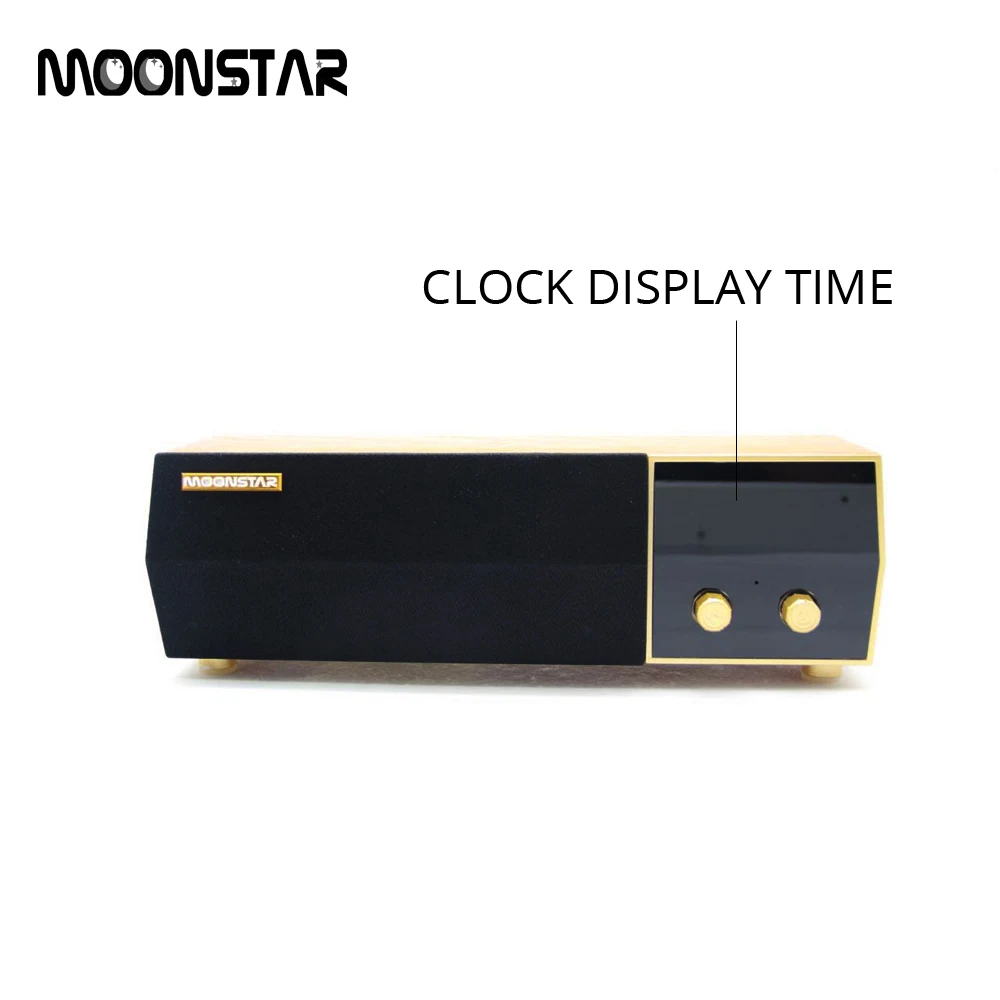 

Wooden Wireless Bluetooth Speaker Haut-parleurs bluetooth portable LCD Display Loudspeaker Bluetooth Speaker with Clock FM Radio