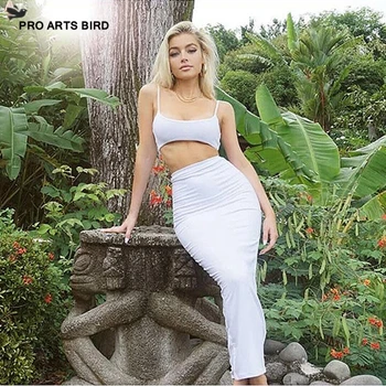

Sling Wrapped Chest Two-piece Women's Party Sexy Tight Suit Solid Color Sexy Female Fashion New 2019