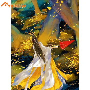 

YKXLLW 5d diy diamond figure painting autumn abstract paint diamond painting Cross Stitch full square Rhinestone mosaic gift
