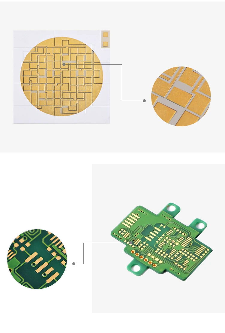 Металлизация узора глинозема керамическая схема PCB/напыление гальванизированные керамические тонкопленочные платы