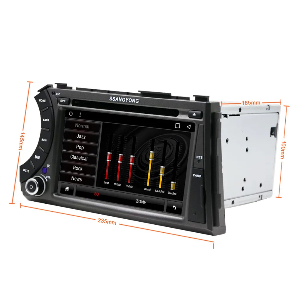 Best Eunavi 7" 2 din Android 8.1 TDA 7851 car dvd gps stereo for ssangyong Kyron Actyon 4G Wifi BT support DVR OBD2 1024*600 russian 3