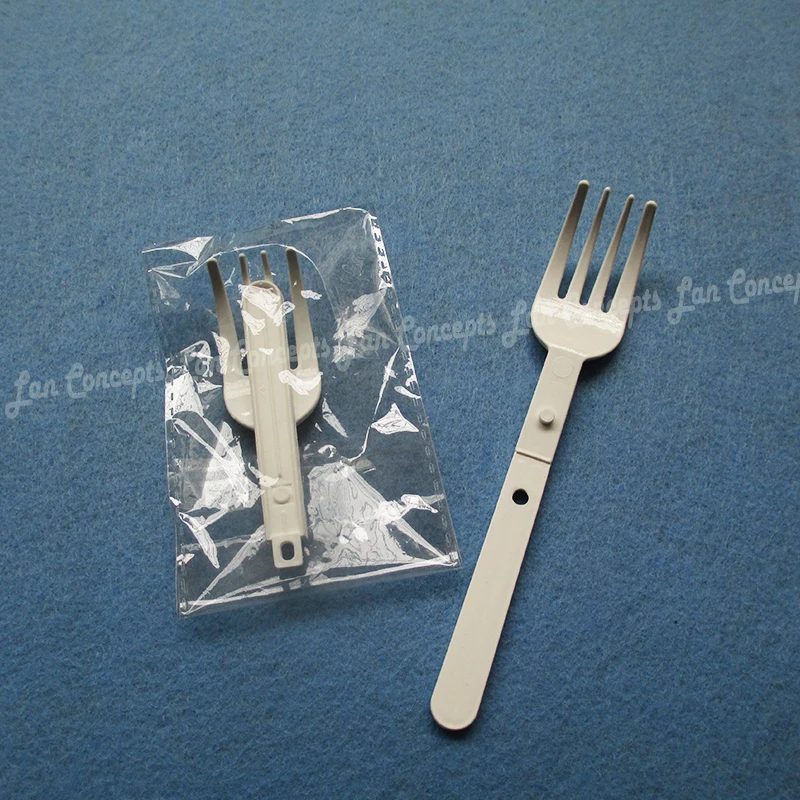 Folding Plastic Forks HDPE Fork with individual packing for noodle food