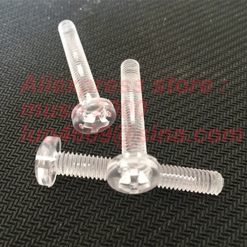 

M2* 6 10 12 16mm Plastic screw,Transparent clear M2 Bolts,Round Head cross head drive,acrylic PC LED Lighting screw