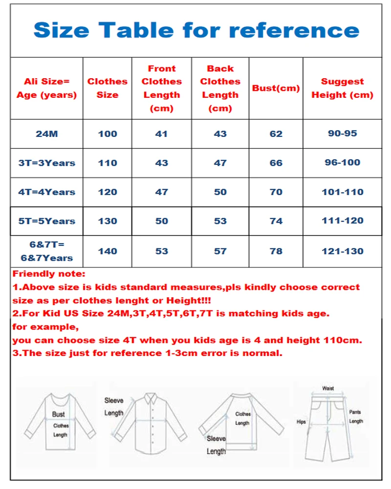VEST040 size table