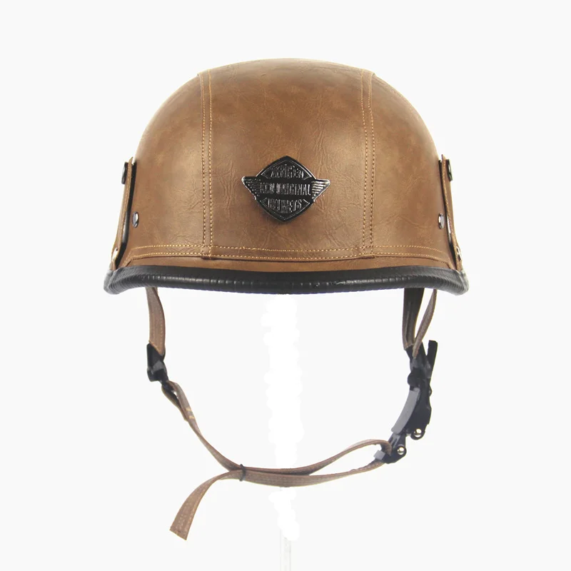 Download Adult Leather Harley Helmets For Motorcycle Retro Half ...