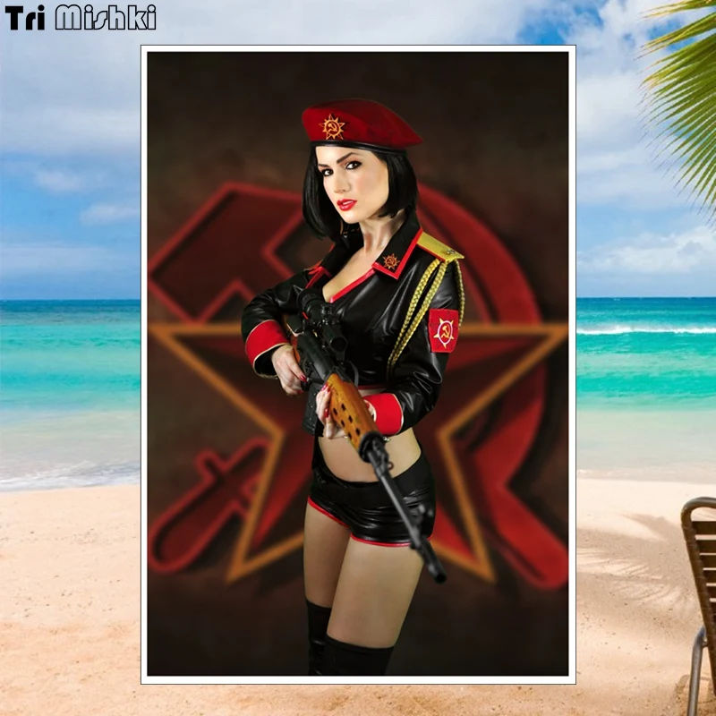 Tri Mishki Wcs176 13X19Cm Sex Girl In Uniforme E Hammer Gun Car Sticker Divertenti Adesivi Colorati Per Auto Decalcomanie Per Auto Auto