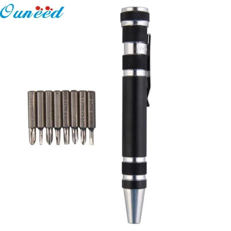 Ouneed Home 8 In 1 Pocket Precision Screwdriver Bit Set Torx Star Phillips Repair Tool Kit Useful Tool 1 Set