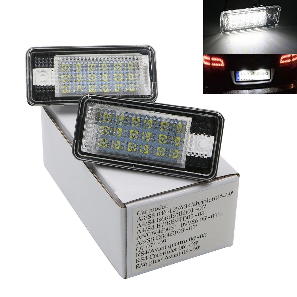 

YSY 2X Car LED Number Plate Light Auto License Plate Lamp Error Free for AUDI A4/S4 avant B6 RS4 A8 A3