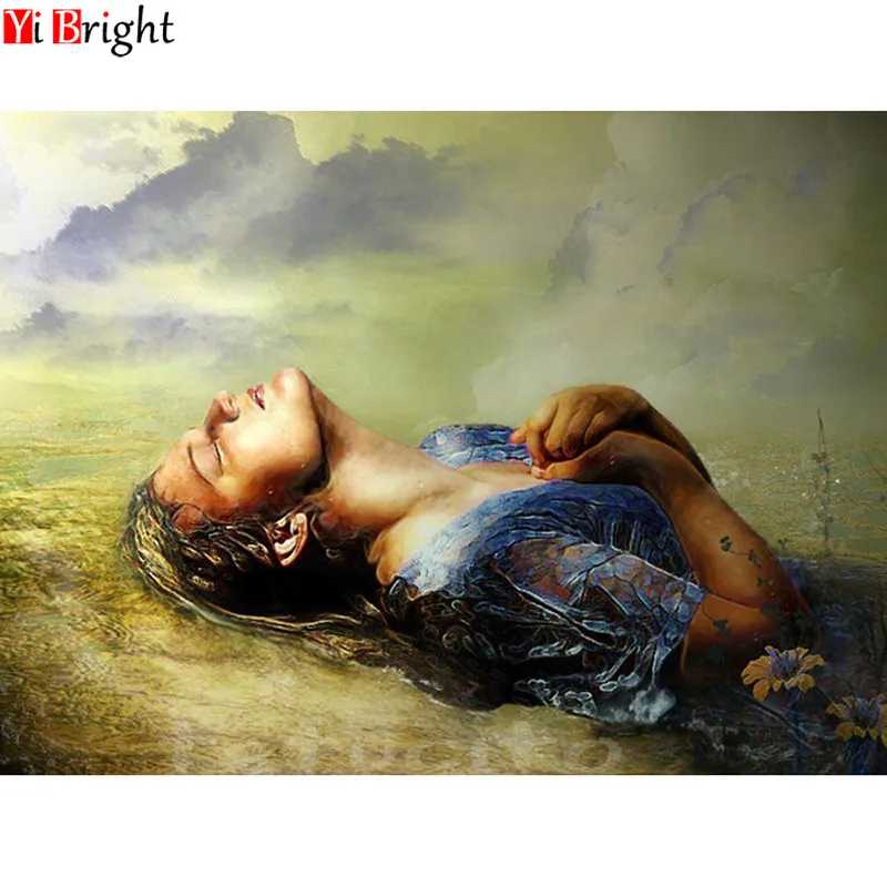 

Diamond Painting Portrait Full Square 5D Diamond Embroidery Beauty Diamond Mosaic Picture Of Rhinestones Home Decor XY1