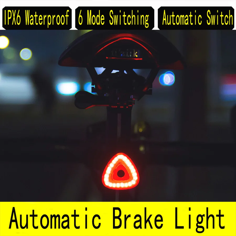 

BATFOX Bicycle Flashlight Bike Rear Light Auto Start/Stop Brake Sensing Aluminum Alloy Tail Light Waterproof Cycling Taillight
