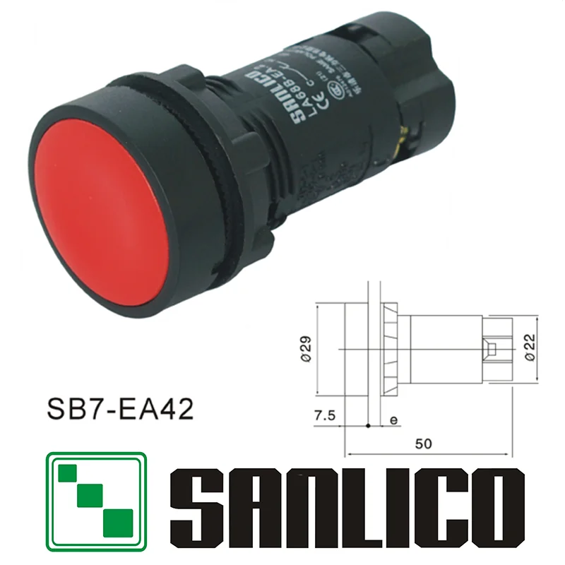 

simple economic momentary push button switch SB7(LA68 XB7)-EA42 spring return