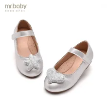 

Mr.baby Original kids shoes 2018 New Spring and Autumn Heart Star Asymmetri Princess Girl Single shoes Leather shoes