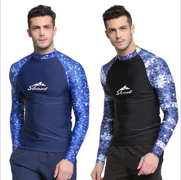 Мужской костюм для серфинга и дайвинга Rashguard рубашки плавания UPF 50 + пляжный с