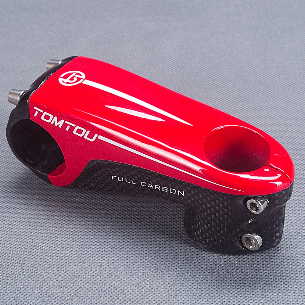 TOMTOU сверхлегкий полный 3k углеродный стержень для шоссейного велосипеда велосипедный руль 31,8 мм передняя вилка для горных велосипедов стержень 28,6 мм красный-T96U58