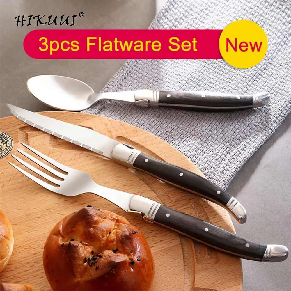 Us 24 59 40 Off 3pcs Flatware Sets Steak Knives Fork Spoon Set Wooden Handle Stainless Steel Cutlery Wood Dinner Laguiole Style In Us 24 59 40 Off 3pcs Flatware Sets Steak Knives Fork Spoon Set Wooden Handle Stainless Steel Cutlery Wood Dinner Laguiole Style In