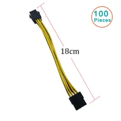 100 шт./лот Новое поступление PCI Express pci-e черный, Красный 6 Булавки до 8 Булавки графическая карта Адаптеры питания кабель 18 см для ПК