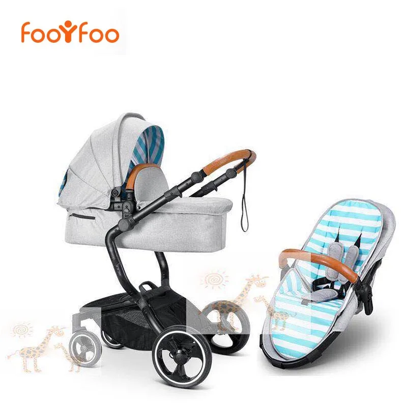 foofoo Luxury high landscape shock strollers can sit reclining stroller baby stroller two way