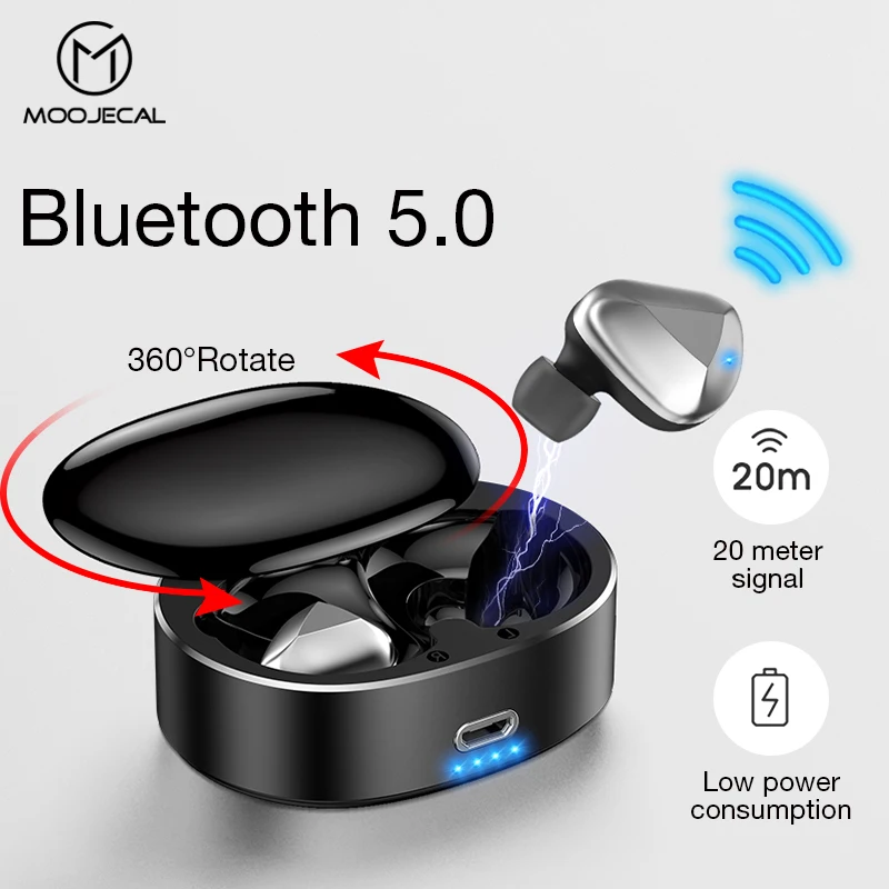 MOOJECAL Bluetooth 5,0 наушники 3D стерео беспроводные наушники спортивные беспроводные наушники игровая гарнитура с двумя микрофонами