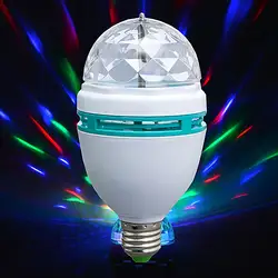 Горячая Распродажа E27 3 Вт 110 В-220 В красочные Авто вращающийся rgb проектор кристалл LED Свет этапа Magic Ball вечерние Disco эффект лампы