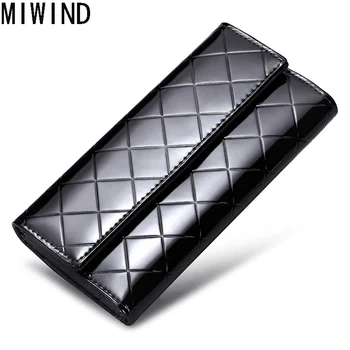 

Brand Womens Wallets 3 Fold Split Leather Purse Plaid Long Coin Purses Holders Lady Purse Female Wallets TGS1301