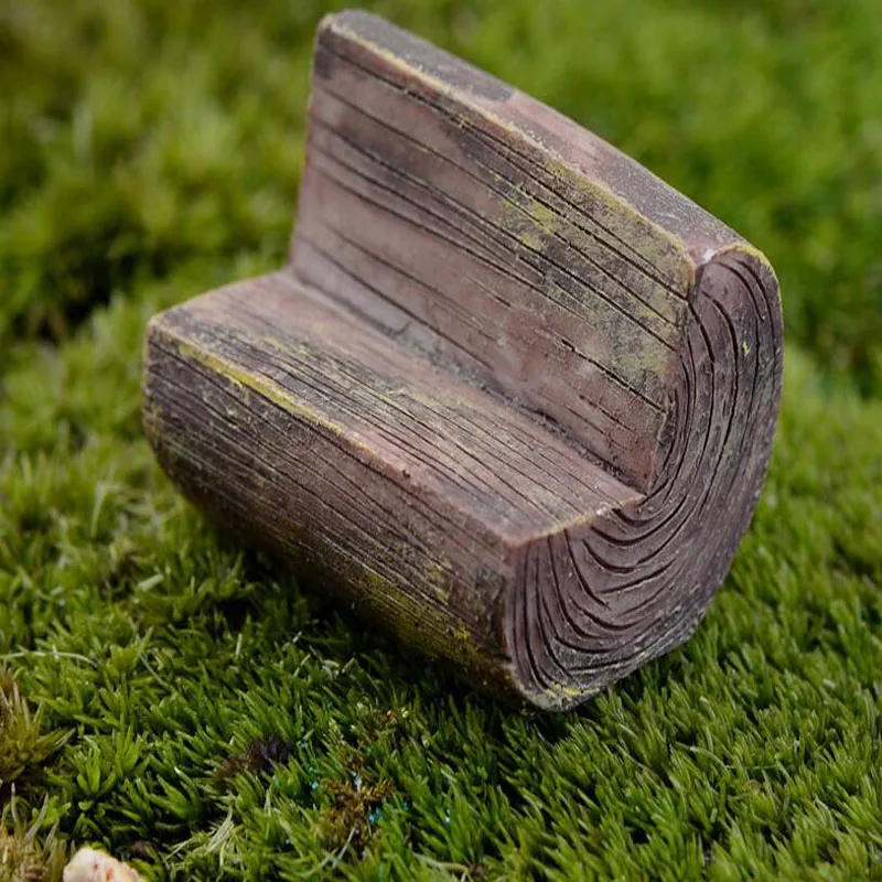 Миниатюрная, деревянная Парковая скамья стул микро пейзаж загружен смолы ремесла украшения декоративные аксессуары