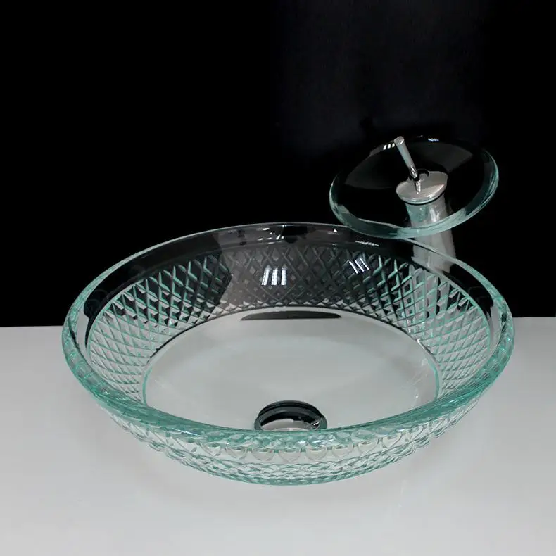 Tempered Round Gl Art Wash Basin Bathroom Washbasin Toilet Wash Basin Bathroom Washbasin Toilet