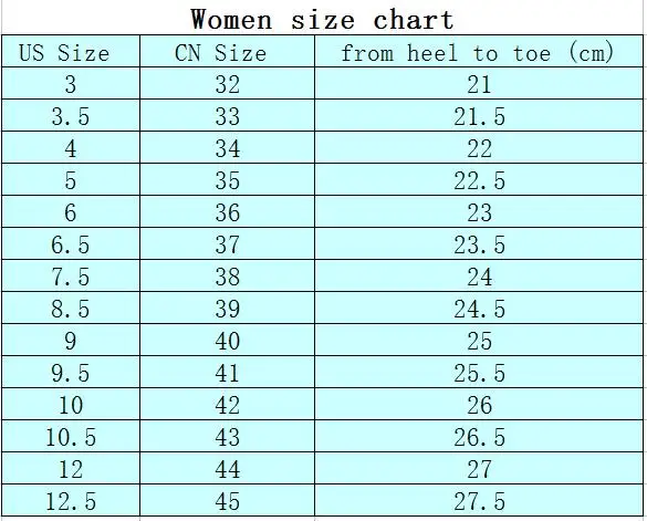 women size chart