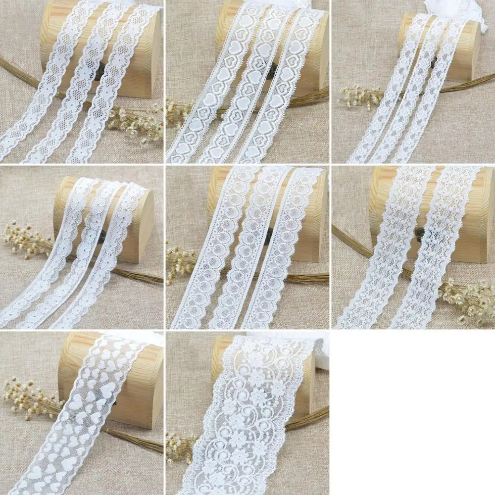 1 metros de cinta de encaje elástico de calidad blanco 2.8 cm de ancho para la decoración de costura