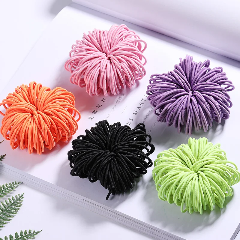 Women's Chic 3cm Hair Rubber Bands 100PCS Style 5