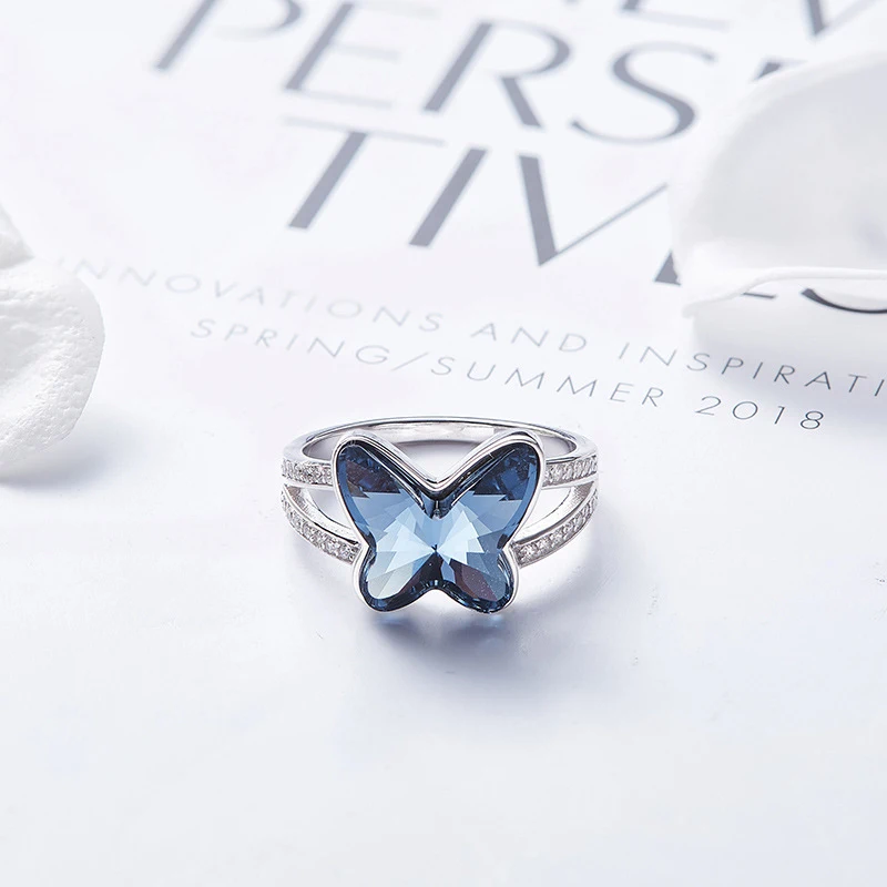 BAFFIN Настоящее Серебро S925 кольцо палец Свадебные украшения кристаллы от SWAROVSKI