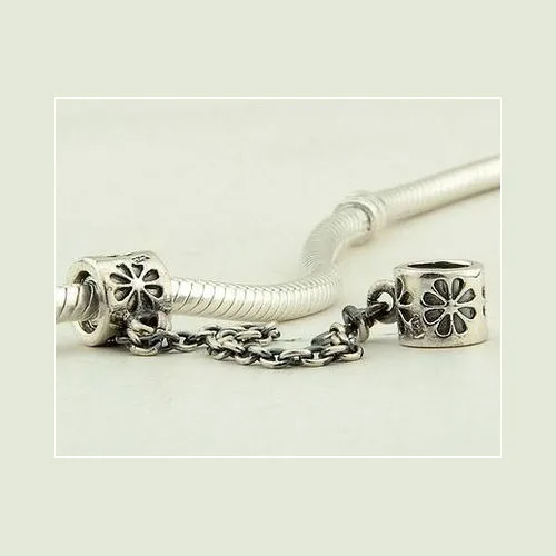 Подлинная 925 пробы Серебряная цепочка с цветными кристаллами Микки Мауса с сердечками, безопасные браслеты Pandora, ювелирные изделия - Цвет: 1