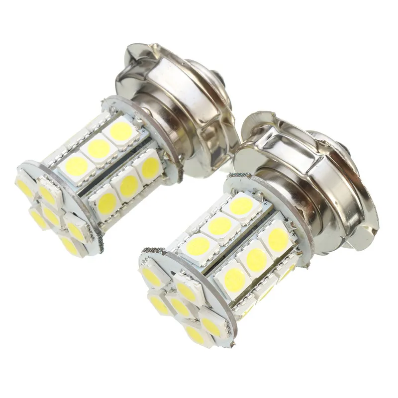 2 шт 12V AC P26 S 24 SMD светодиодный белый автомобиль мотоцикл лампы для передних фар лампа