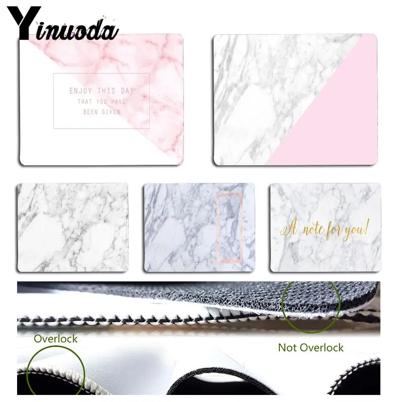 

Yinuoda Word White marble stone Pattern Pad to Mouse Game Size for 180x220x2mm and 250x290x2mm Small Mousepad