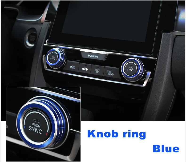Luminum alloy air AC knobs Switch ring Car Switch Knob Cover Sticker