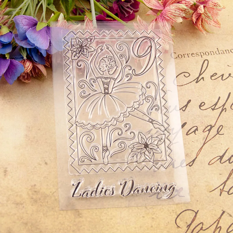 

New Ladies Dancing Transparent Clear Silicone Stamp for Seal DIY Scrapbooking Photo Album Decorative Clear Stamp Sheets