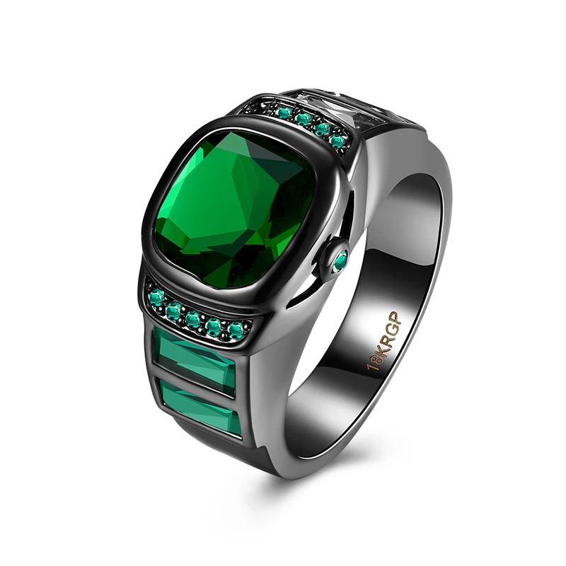 

Watch Style Black Gold Color Women Rings For Cocktail Party Shining Purple Or Green Crystal Decoration High Quality