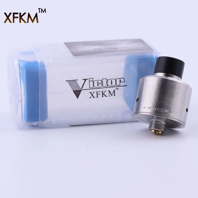 

XFKM Hadaly RDA Atomizer With 24k gold-plated Bottom Feeder pin SXK New coming E Cig vaporizer