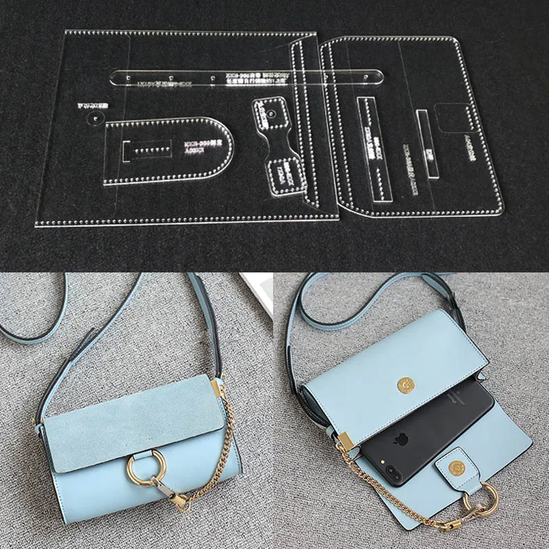 

laser cut Template Pattern For DIY Handmade Single Shoulder Bag Leather Craft Sewing Pattern Sewing stencils 18x11x5cm