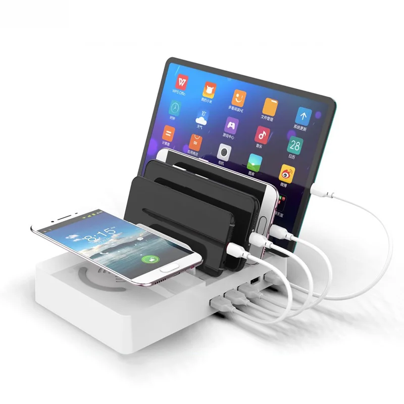 

Multi-Port USB Smart QI Charging Dock Fast Charger with Wireless Multi-Function Charger for iPhone 7 X Phone Holder Charger new