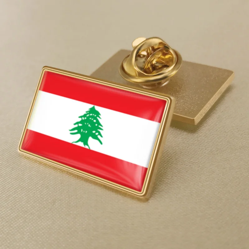 Нагрудные булавки с одним флагом - Окраска металла: Lebanon-RS