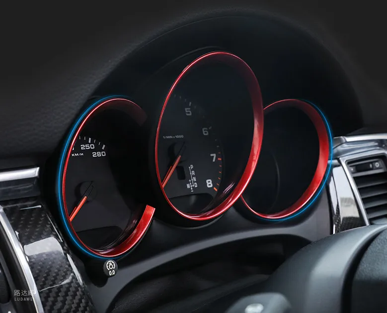 3 цвета Автомобильная приборная панель украшение приборной панели кольцо наклейка автомобиля-Стайлинг для Porsche Macan 911 Cayenne Panamera Boxster аксессуары