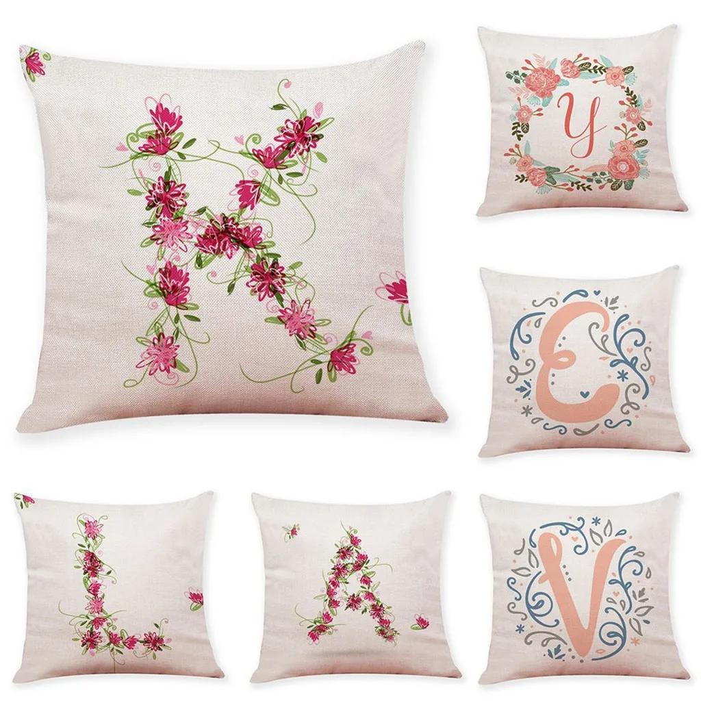 

ISHOWTIENDA Cotton Linen Square Home Decorative Throw Pillow Case Sofa Waist Cushion Cover printed sofa decorative cushions