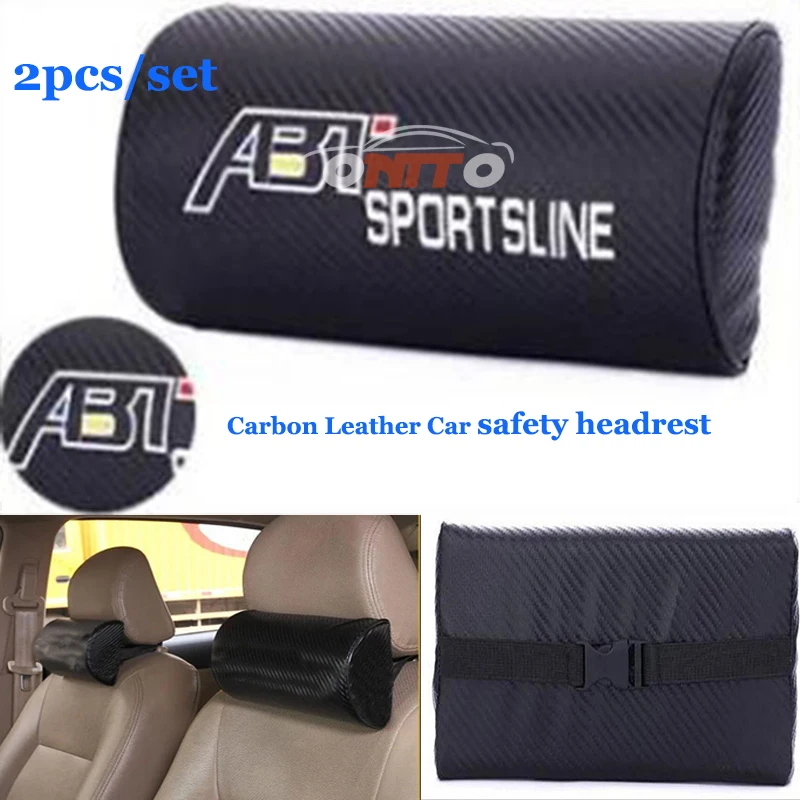 

2PCS/SET Car Headrest Car Neck Pillow logo Car safety headrest protection Head for ABT logo For Audi VW suzuki opel lexus etc