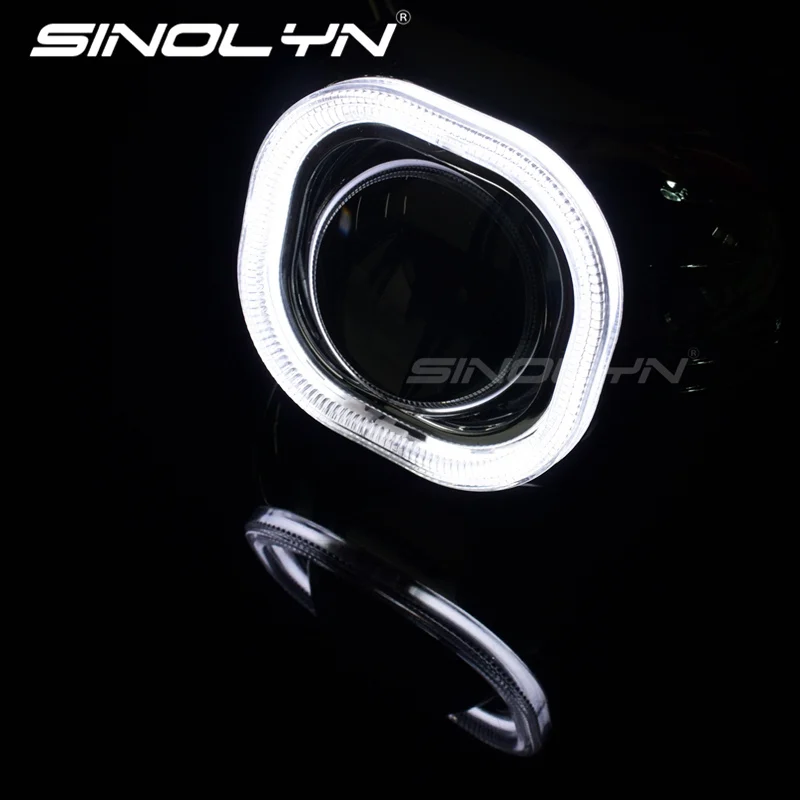 

Automobiles Metal 3.0 Pro Square Angel Eyes Halo HID Bi xenon Lens Car Headlight Projector Headlamp Lenses H1 H4 H7 Car-styling